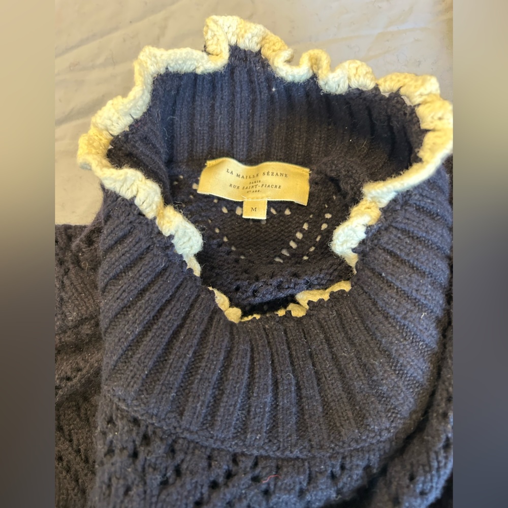 Sezane Laurie Jumper in Navy Blue Size M - Picture 12 of 12